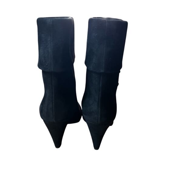 Saint Laurent Silver Monogram Niki Booties In Black Suede  EU 38.5 US 8.5 - Picture 4 of 12